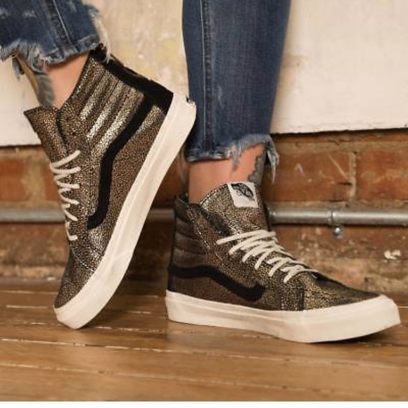 gold vans high tops